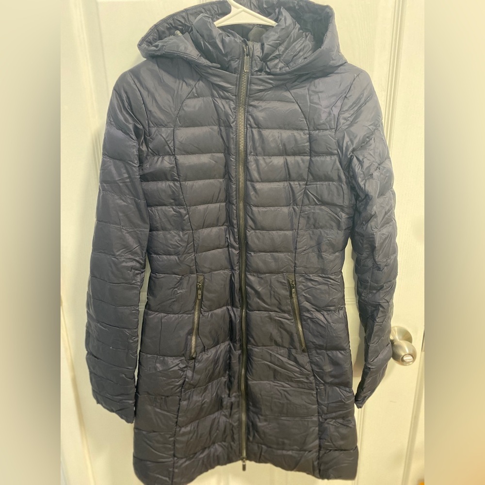 Lululemon Brave The Cold Jacket Navy Blue Size 2 Goose Down Glyde Parka
